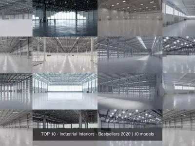 TOP 10 - Industrial Interiors - Bestsellers 2020 3D Model Pack