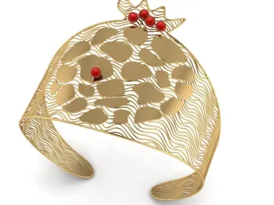 Fusion Pomegranate design bangle   Free 3D print model