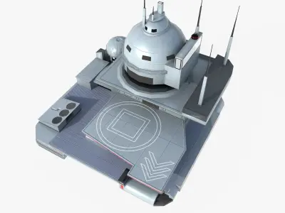 futuristic spaceport Low-poly 3D model