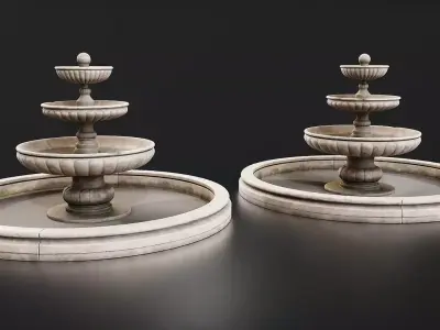 Classic Stone Fountain 3D Model Low-poly 3D model