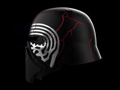 Kylo Ren destroyed mask Low-poly 3D model