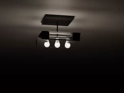 Modern Matte Black Hanging Chandelier 3D model