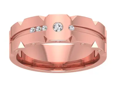 Solitaire Wedding Engagement Men Band Ring 3D print model