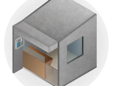 Roadside shop with new normal concept safety measures model 3D model