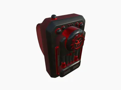 SciFi Backpack I08 Black Red - Fashion Character Design Low-poly 3D model
