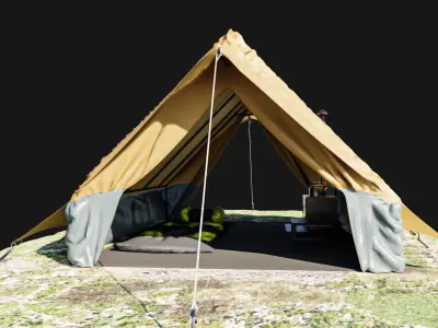 Camping Tent with interior  3D model