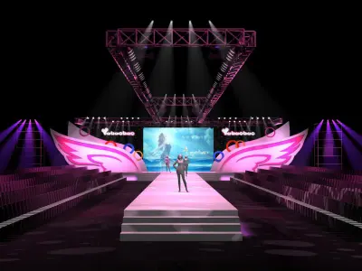 Stage party concert fashion catwalk T station  13 3D model