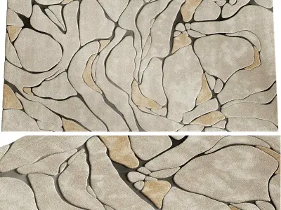 Nina Takesh Aude Teal and Ivory Rug 3D model