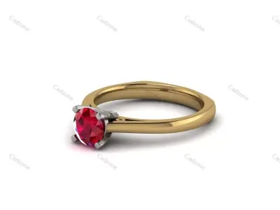 Solitaire Gemstone Ring-3D CAD Model 3D print model