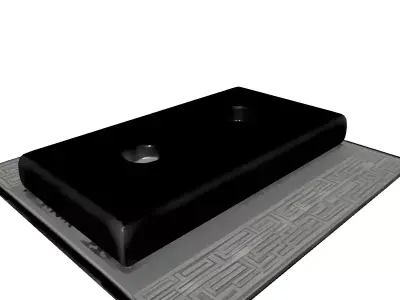 Modern Metal Door Handle Escutcheon Plate Low-poly 3D model