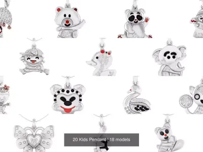 20 Kids Pendant 3D Model Pack