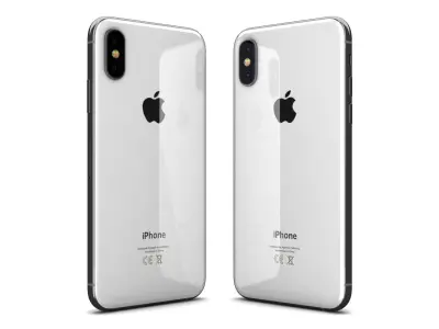 Apple iPhone XS Silver Low-poly 3D model