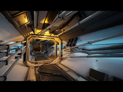 Orbital Space Station Kit - UE Low-poly 3D model