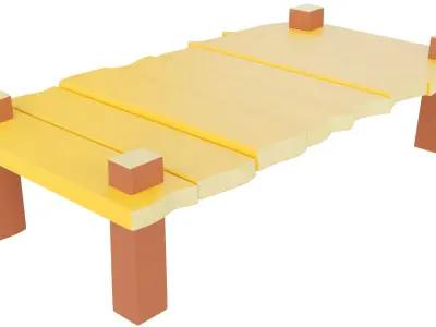 Cartoon Bridge Low-poly 3D model