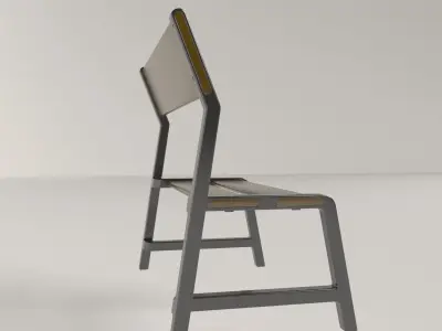 bench with metal frame 3D model