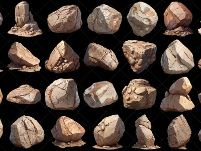 112 Transparent Mountain Rocks Game Assets Texture