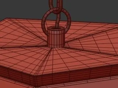 Untitled glass pendant light - gold 3D model