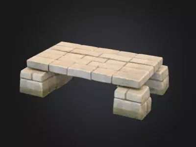 Stone Crossing Low-poly 3D model