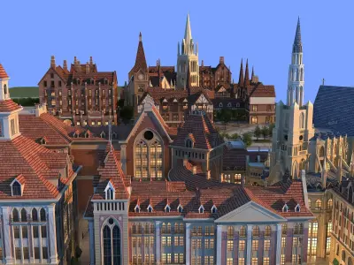 European-Style Residential Community 3D model