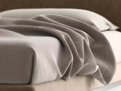 Maya modern bed frame with upholstered headboard and footboard 3D model