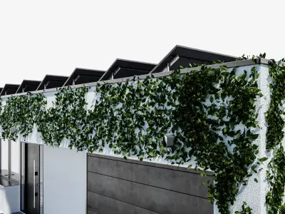 Modern house 23 at night 3D model