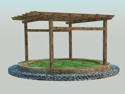 Gazebo - Low poly pergola 3D model