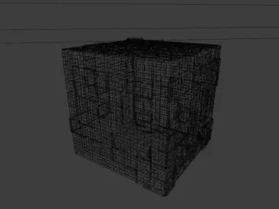 sci-fi cube Low-poly 3D model
