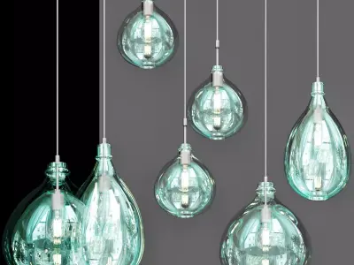 Salon Glass Canopy Pendant Light 3D model