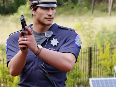  Character Police Officer Man Rigged PBR 