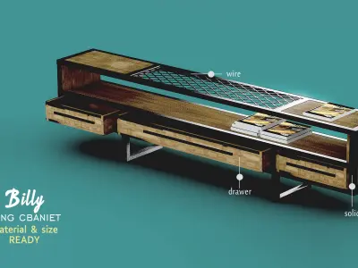 Interior chat room set industrial design Low-poly 3D model