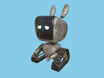 Cute Robot 04 Rust Destroyed - Character Design Fashion Low-poly 3D model