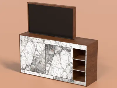 tv stand wood 3D model