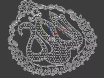 Allah Name Locket Madrasi Style  3D print model