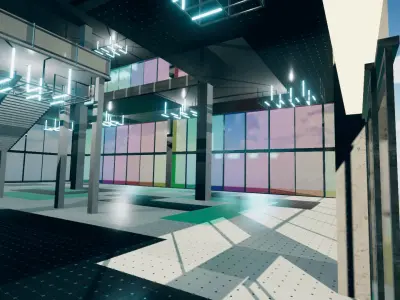 Rainbow Building Low-poly 3D model