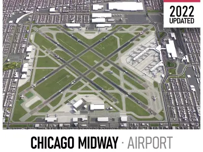 Chicago Midway Airport Low-poly 3D model