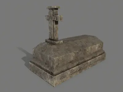 Tombstone set gravestone Low-poly 3D model