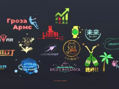 17 Detailed Cyberpunk Holograms Low-poly 3D model