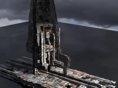 Ithian Ancient Sci fi Tower drilling station 3D model