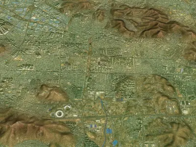 Incheon - Topography Terrain Low-poly 3D model