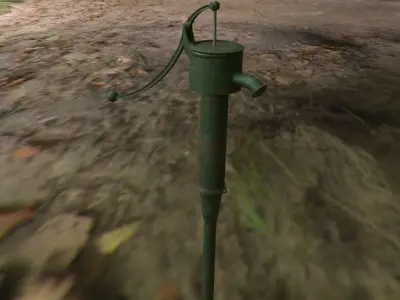 19th Century Water Pump Low-poly 3D model