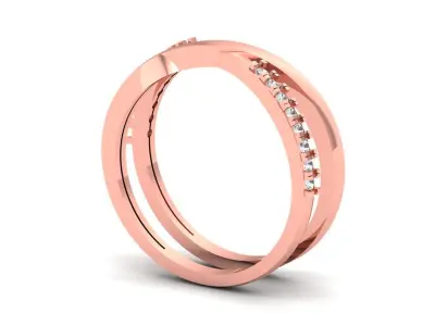 Solitaire Wedding Engagement Women Rings Band 3D print model