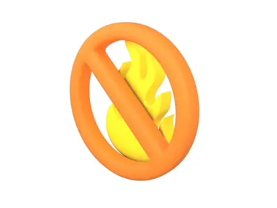 No Fire Icon V1 009 Low-poly 3D model