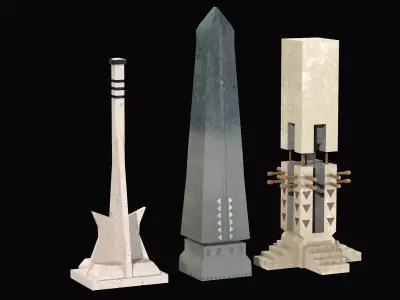 Monoliths Low-poly 3D model