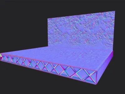 Concrete Construction Set - Factory Industrial Parts Low-poly 3D model