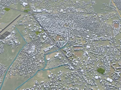 Sekondi Takoradi Ghana 20km AI Low-poly 3D model