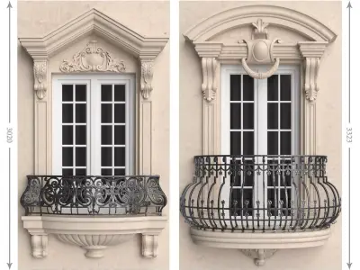 Classic balconies 2 3D model