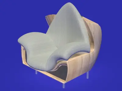 Modern smooth armchair 3D model