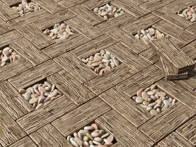 Board wood old square 3D model