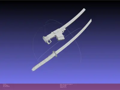Metal Gear Rising Jetstream Sam Sword And Sheath Assembly 3D print model