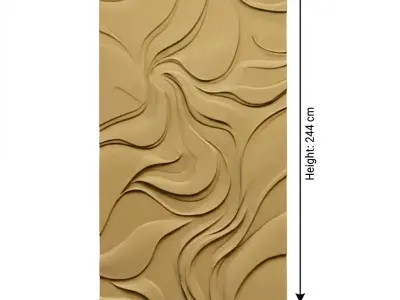 Modern wavy Relief Panel Wall Decor Set STL Mural CNC 337 3D model